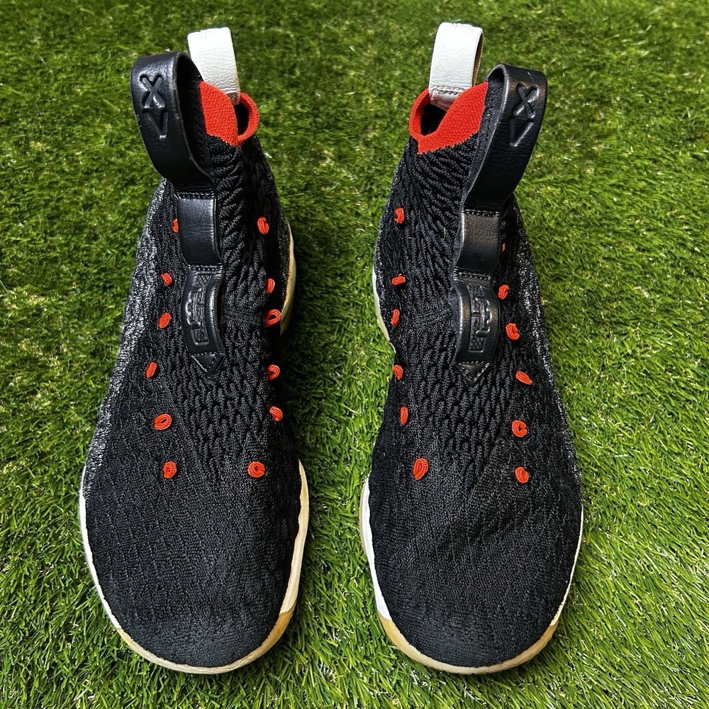 Nike LeBron 15 KSA Ghost Black White University Red Kids Shoes AQ8176-002 5Y
